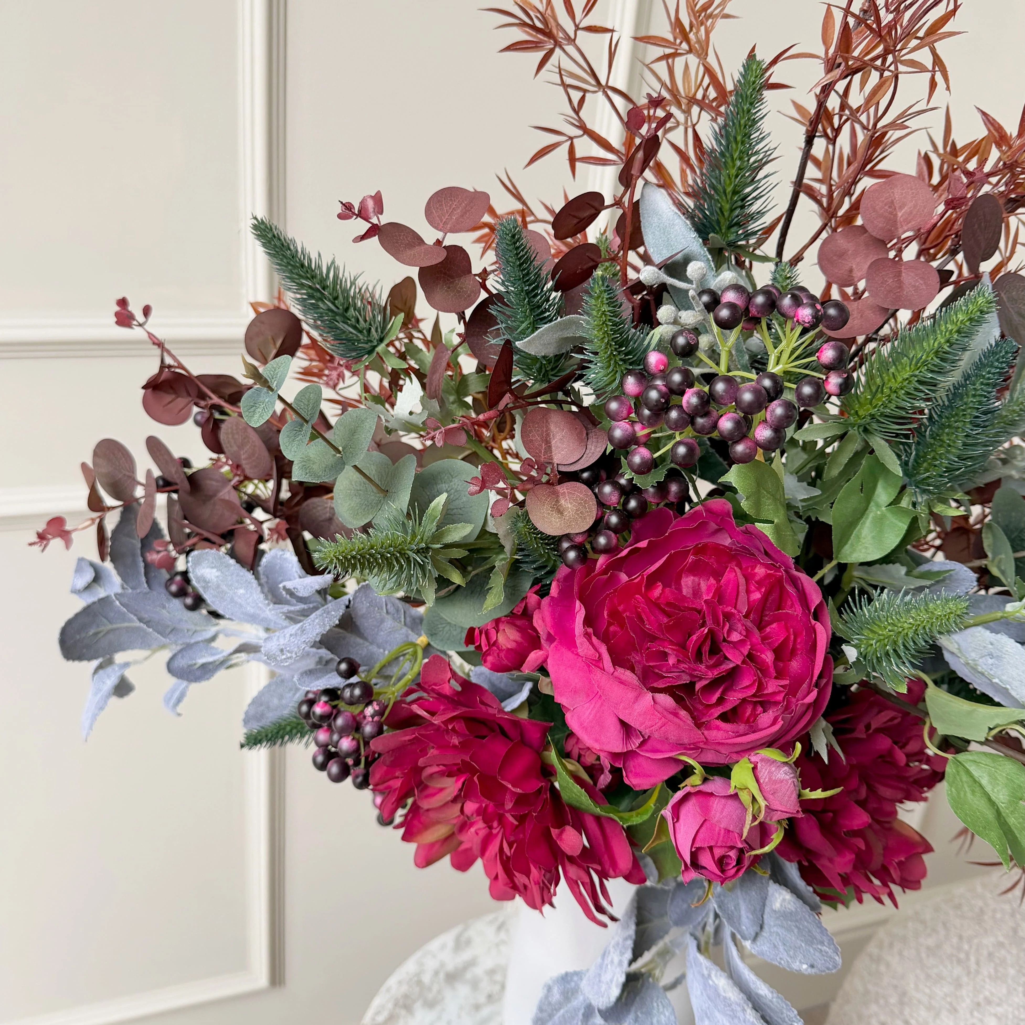 Burgundy Beauty Artificial Flower Arrangement - Image 2