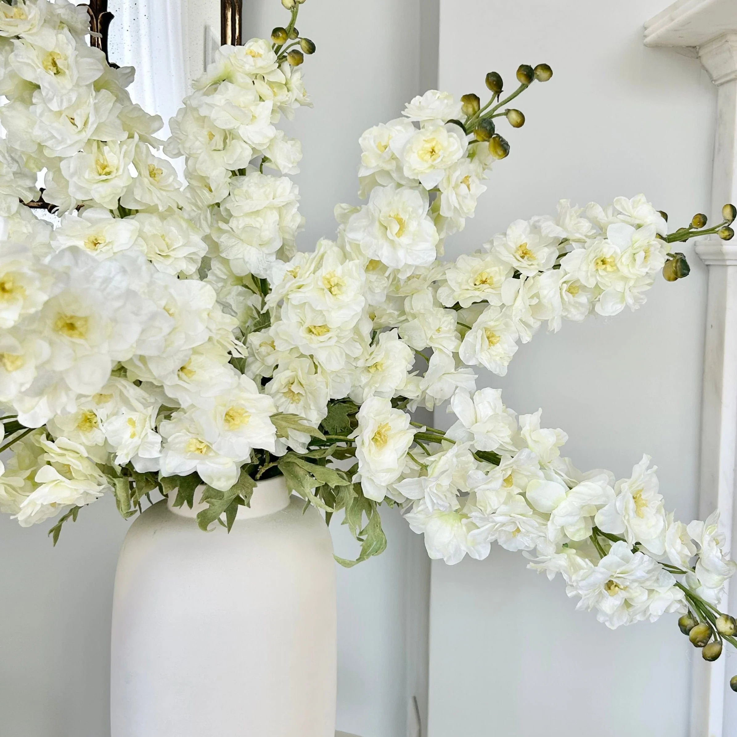 Artificial White Tall Delphinium - Image 2